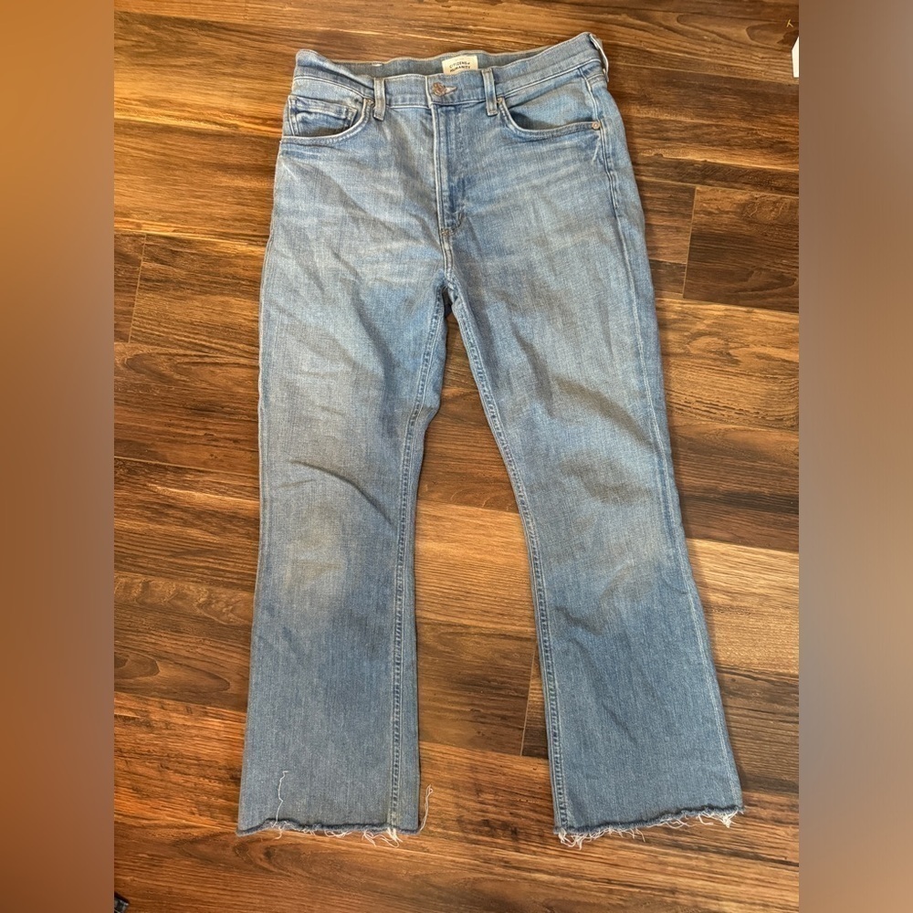 Citizens Of Humanity Light Blue Cropped Flare Jeans